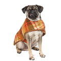 Rust Plaid Dog Coat Fleece Lined with Harness Hole and Faux Leather Trim – photo 1 of 7
