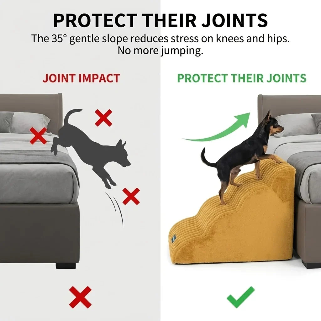 Non-Slip Pet Stairs with 35° Slope Ramp – High Resilience Sponge Steps – alternate view 21