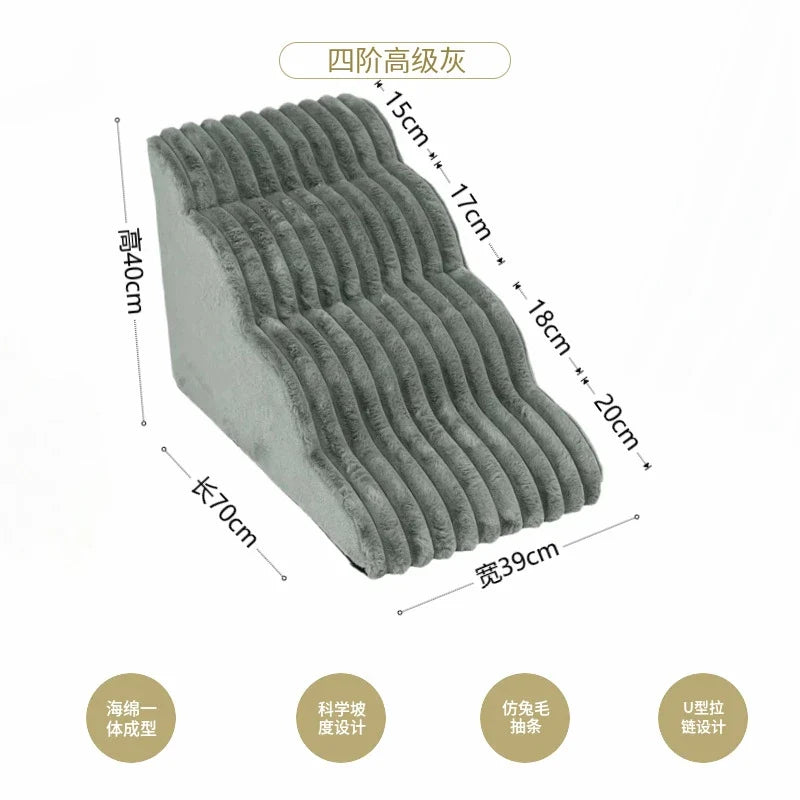 Non-Slip Pet Stairs with 35° Slope Ramp – High Resilience Sponge Steps – alternate view 8