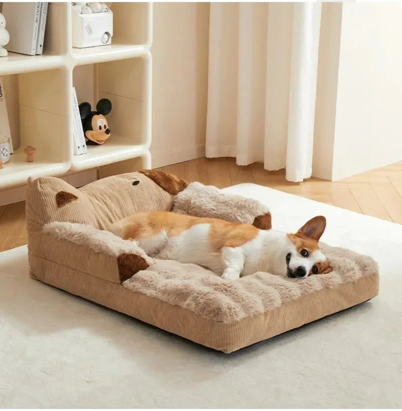 Large Fluffy Dog Sofa Bed – Cozy Cushion Pet Bed Mat – alternate view 9