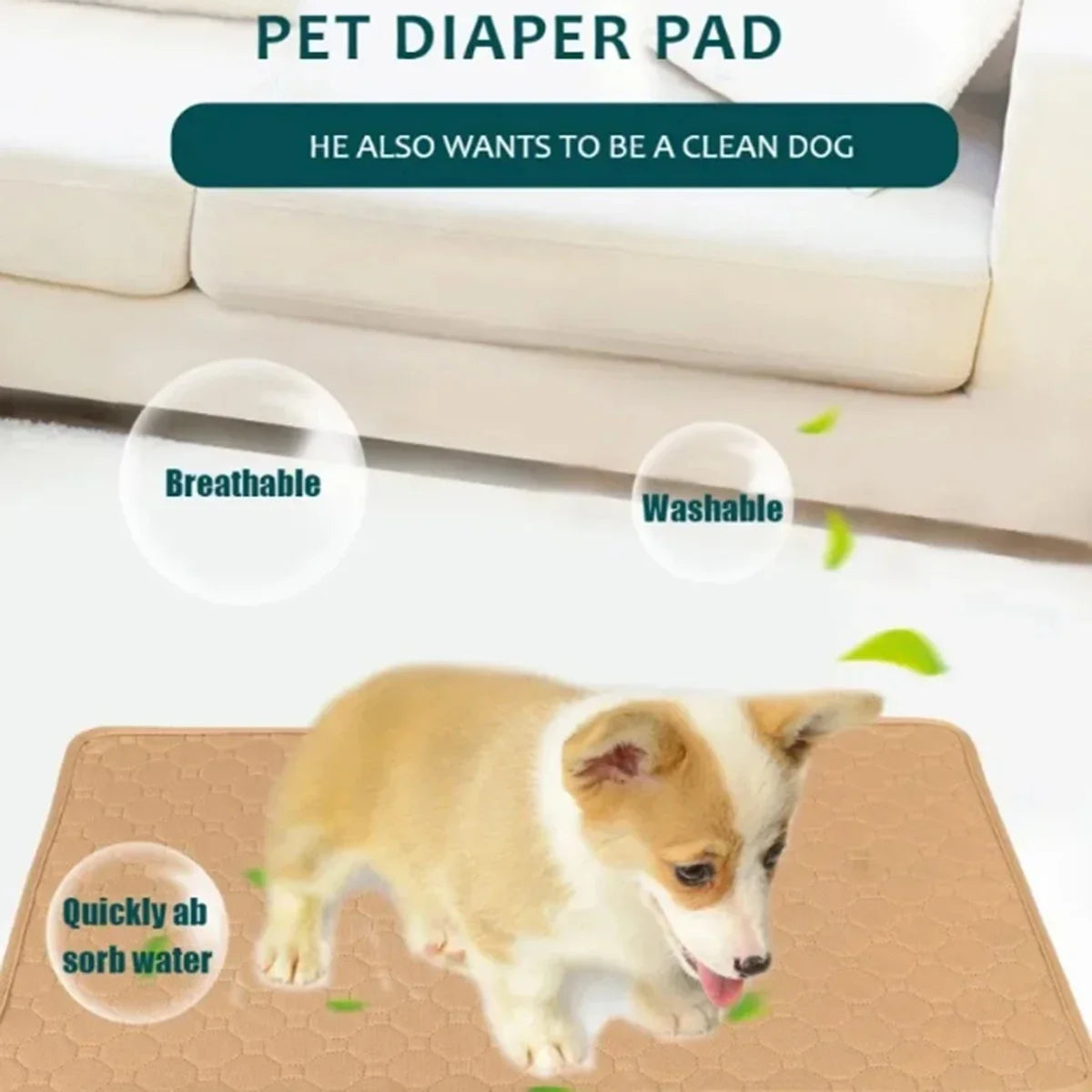 Reusable Washable Dog Pee Pad – Waterproof Absorbent Mat – alternate view 5
