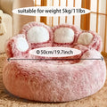 Fluffy Bear Paw Dog Bed – Large, Cute Plush Pet Bed – front view