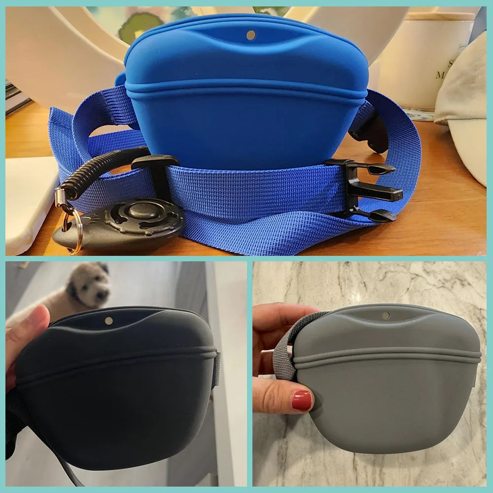 Silicone Dog Treat Bag – Portable Training Waist Pouch with Belt – alternate view 5