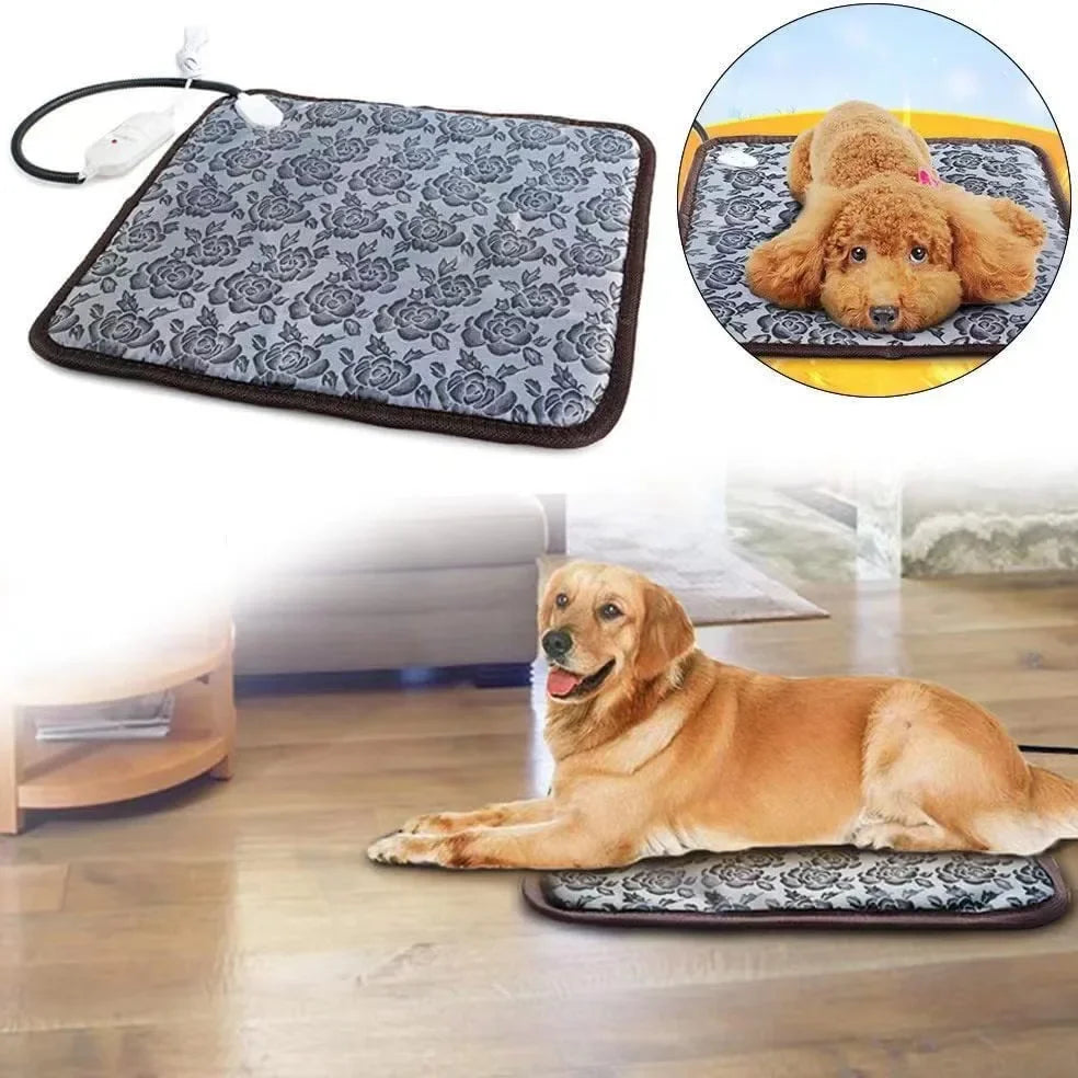 Adjustable Heated Dog Mat – Waterproof Electric Heating Pad with Timer – front view