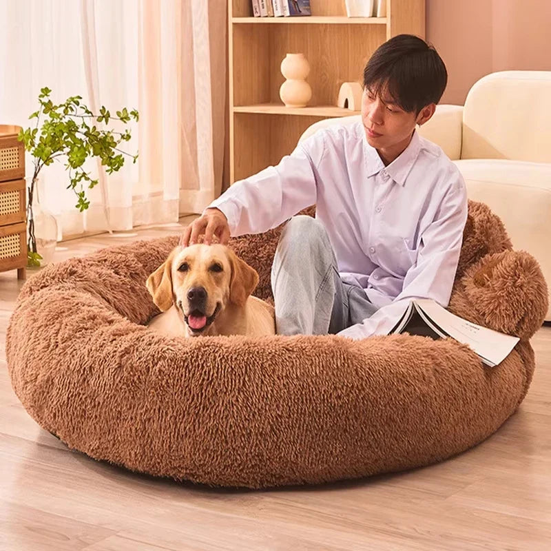 Fluffy Bear Paw Dog Bed – Large, Cute Plush Pet Bed – alternate view 10