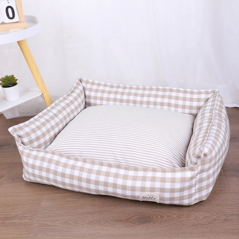 Plaid Dog Bed for Small Dogs – Cozy Sofa Cushion Bed – alternate view 2