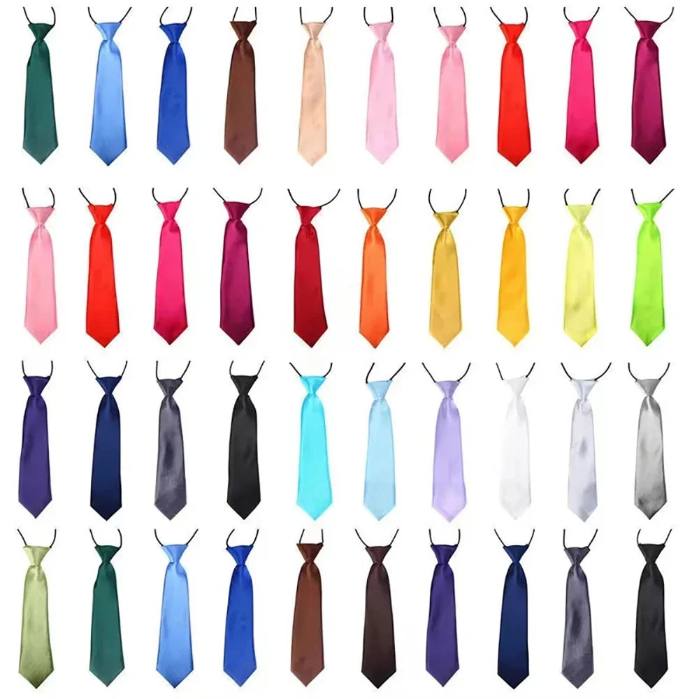 Dog Bow Ties – Stripes, Dots & Solids, Elastic Necktie – alternate view 3