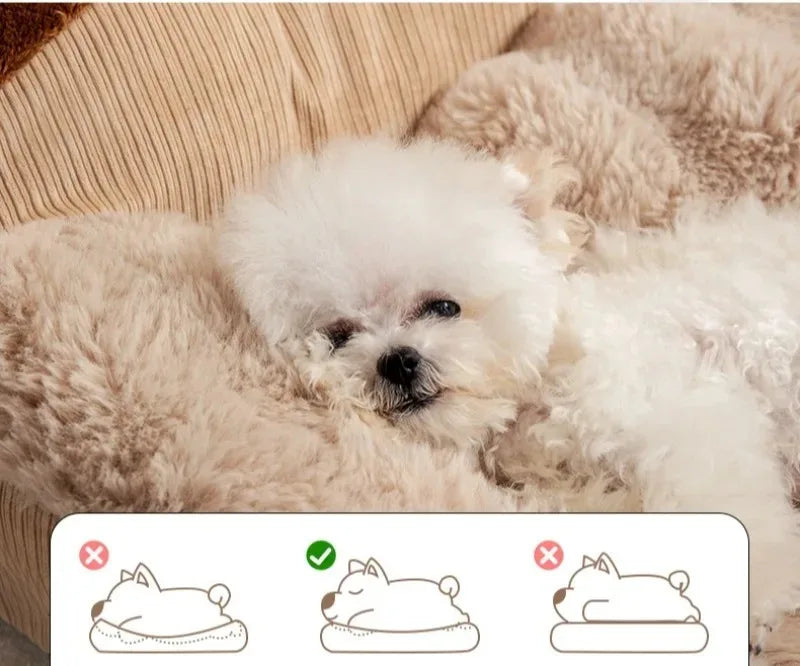 Large Fluffy Dog Sofa Bed – Cozy Cushion Pet Bed Mat – alternate view 8