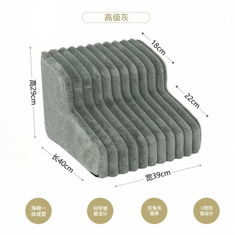 Non-Slip Pet Stairs with 35° Slope Ramp – High Resilience Sponge Steps – alternate view 2