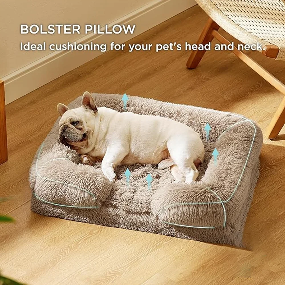 Small Dog Sofa Bed – Puppy Basket Bed Mat – front view