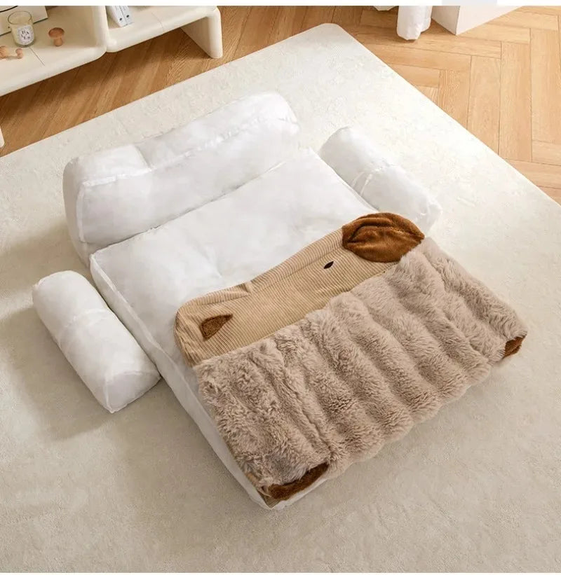Large Fluffy Dog Sofa Bed – Cozy Cushion Pet Bed Mat – alternate view 7