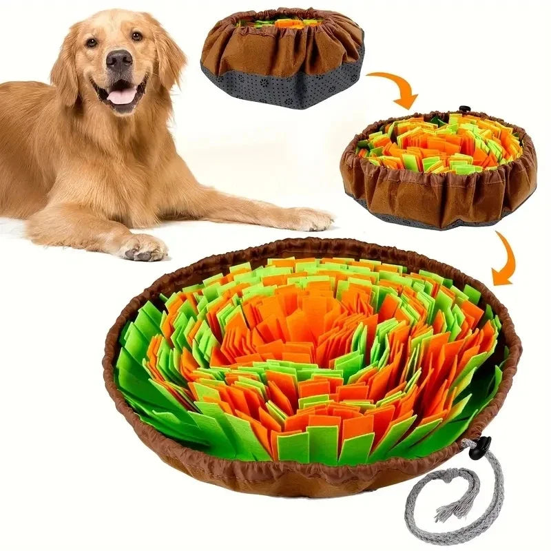 Washable Felt Dog Snuffle Mat for Slow Feeding and Nose Work – front view