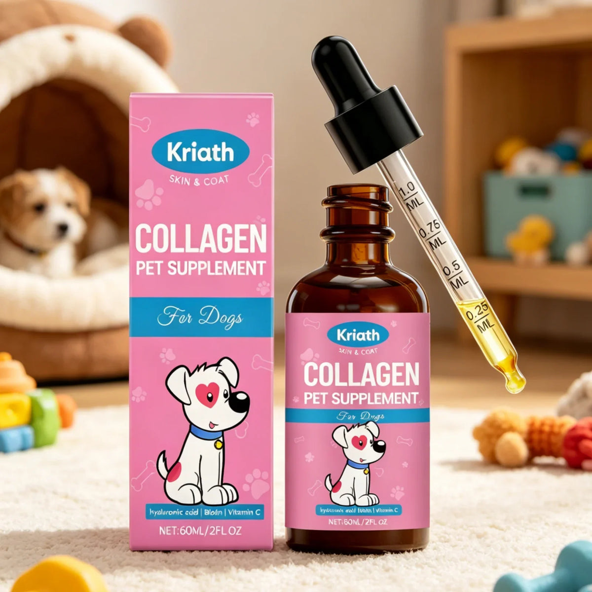 Kriath collagen supplement drops bottle for dogs 60 ml – photo 1 of 6