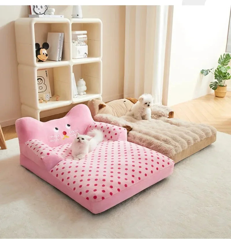 Large Fluffy Dog Sofa Bed – Cozy Cushion Pet Bed Mat – alternate view 11