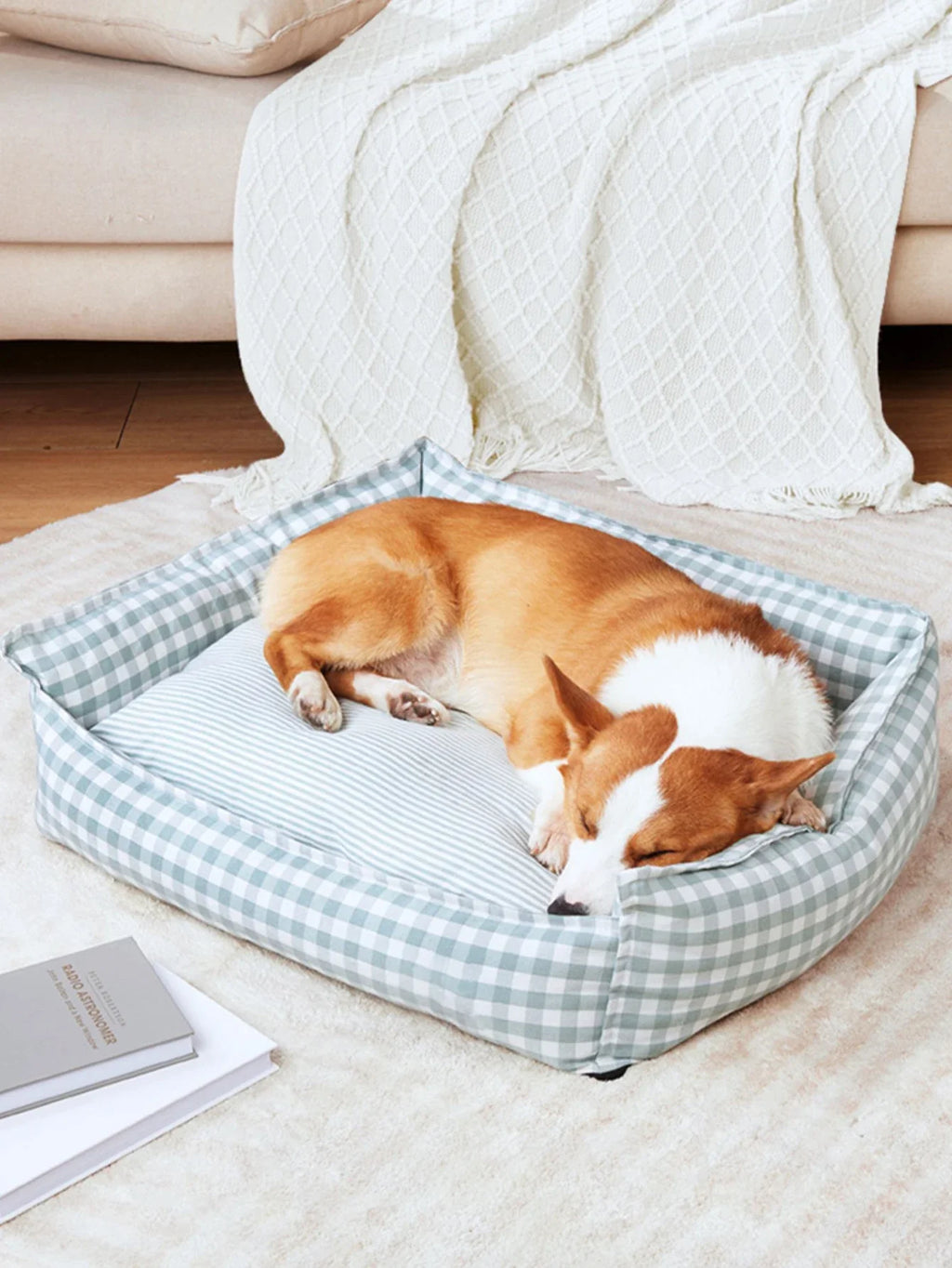 Plaid Dog Bed for Small Dogs – Cozy Sofa Cushion Bed – alternate view 22