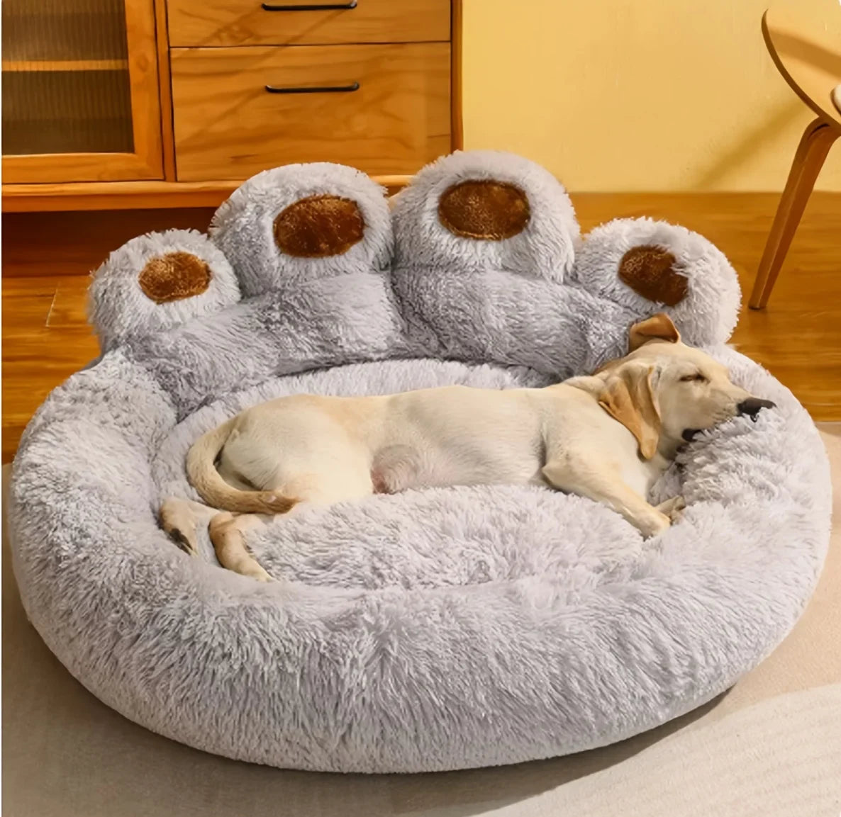 Fluffy Bear Paw Dog Bed – Large, Cute Plush Pet Bed – alternate view 23