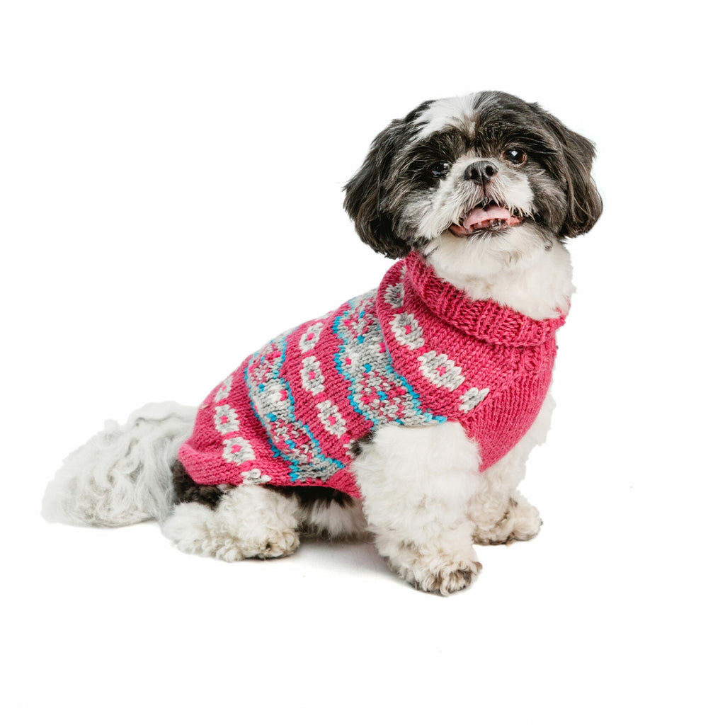 Alpaca Rose Fairisle Dog Sweater Rose Fair Isle in Wool and Alpaca – photo 1 of 6