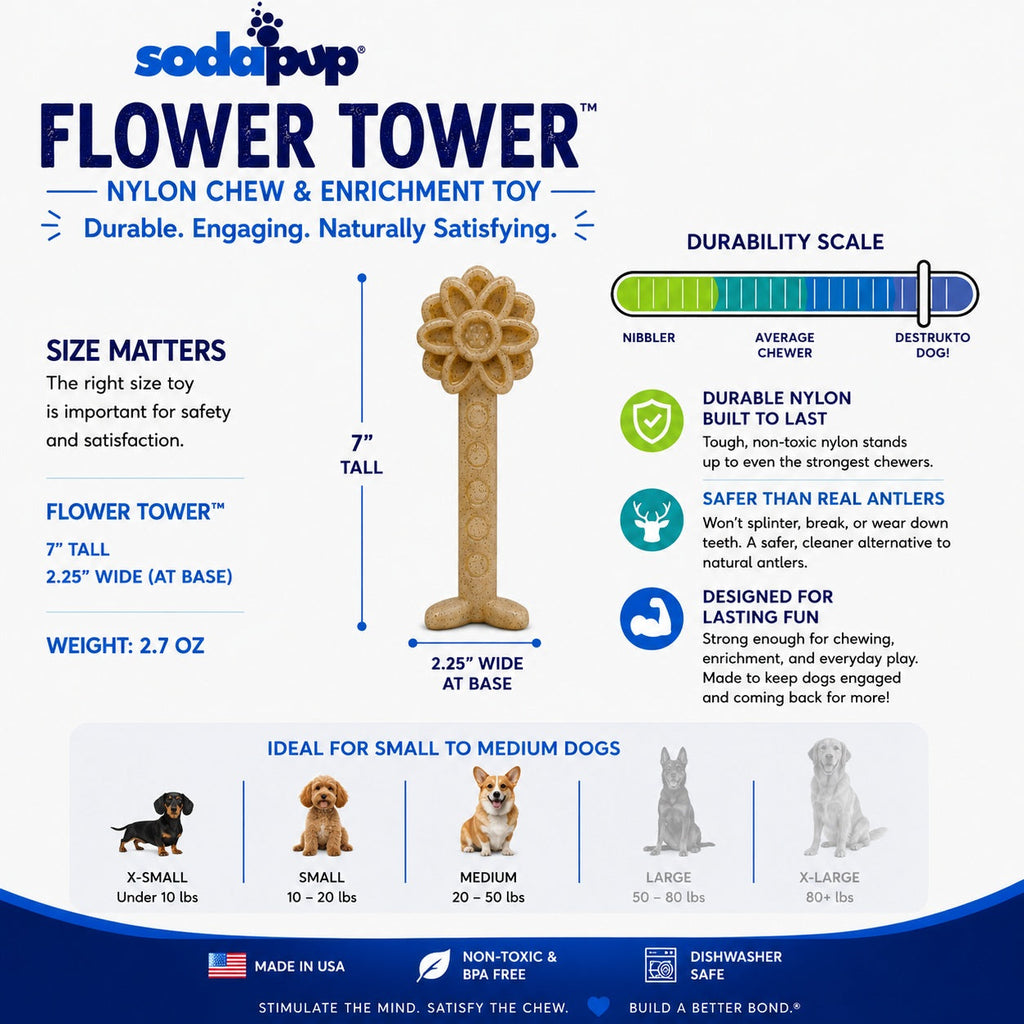 SodaPup Flower Tower nylon chew toy for small dogs – photo 5 of 8