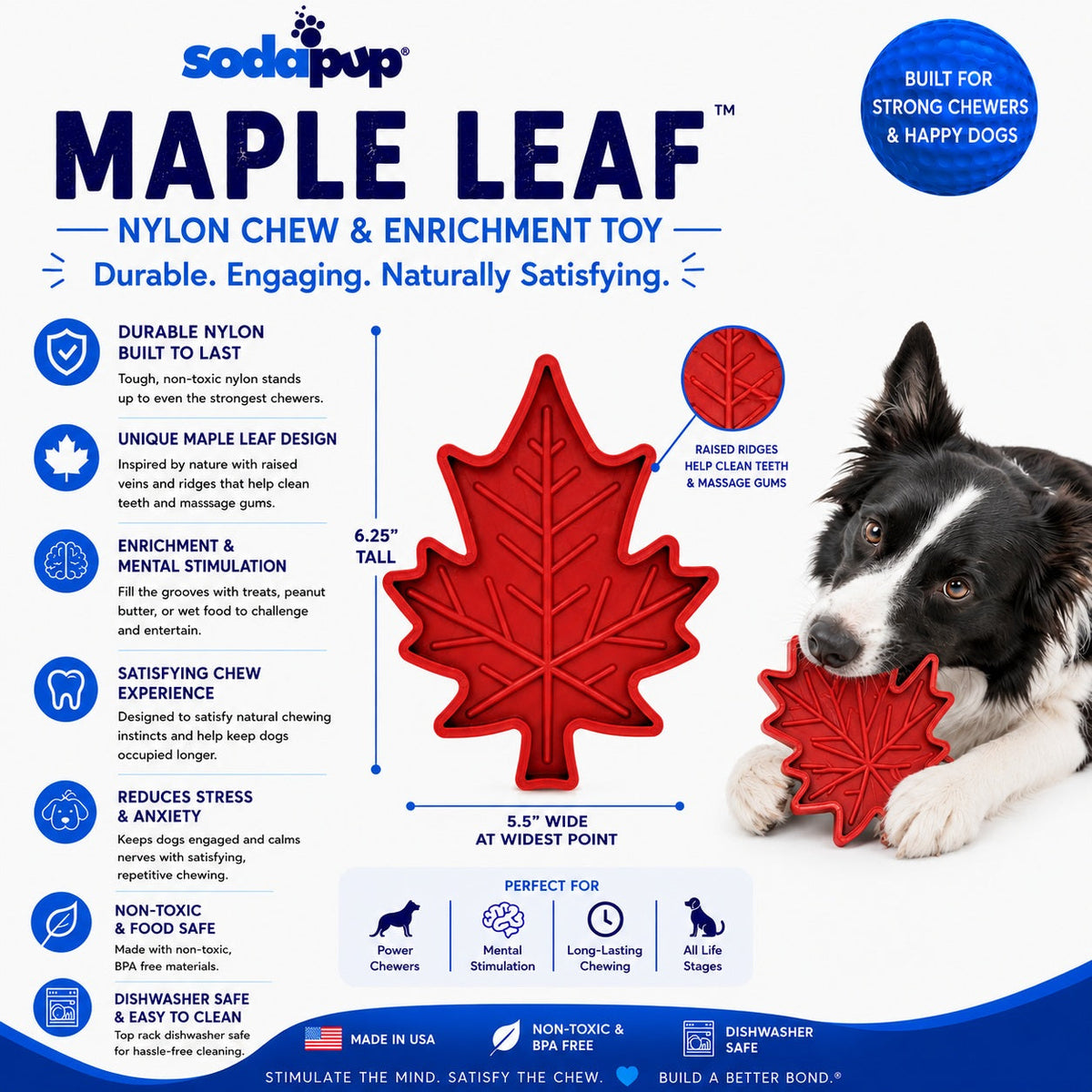 SodaPup Canadian Maple Leaf nylon dog chew toy – photo 4 of 10