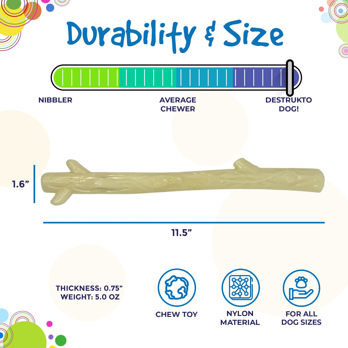 SodaPup glow in the dark nylon chew stick dog toy – photo 6 of 8