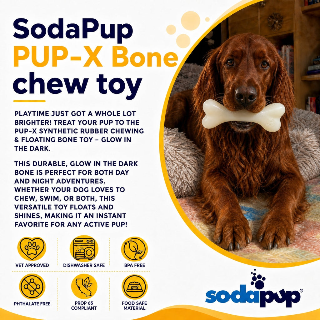 SodaPup PUP-X glow in the dark rubber chew bone dog toy – photo 5 of 10