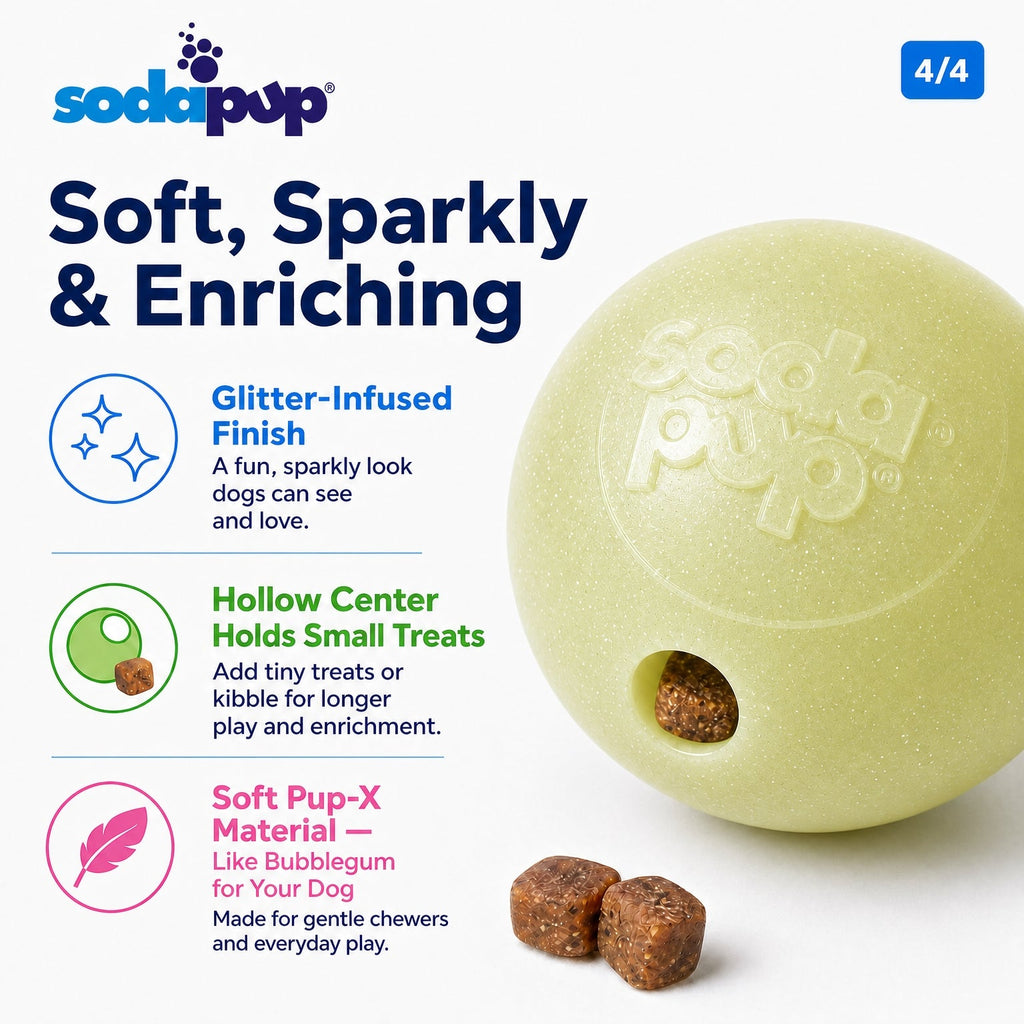 SodaPup Glitter Ball glow in the dark soft rubber dog toy 2-pack – photo 8 of 10