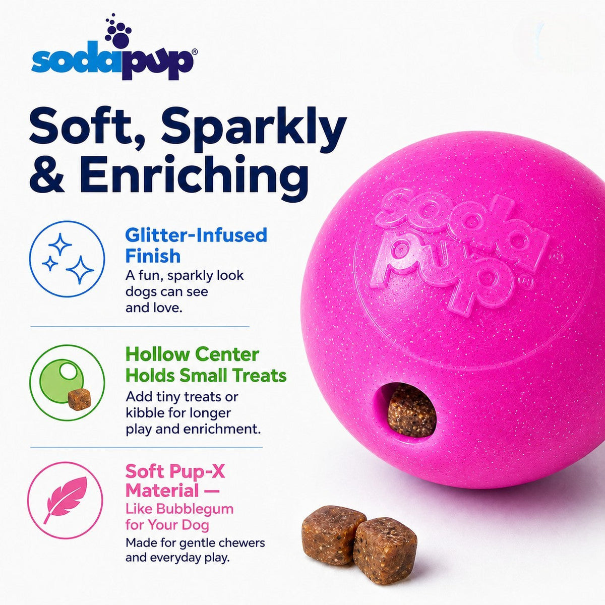 SodaPup Princess Pack pink glitter ball and unicorn horn chew toy set – photo 8 of 10