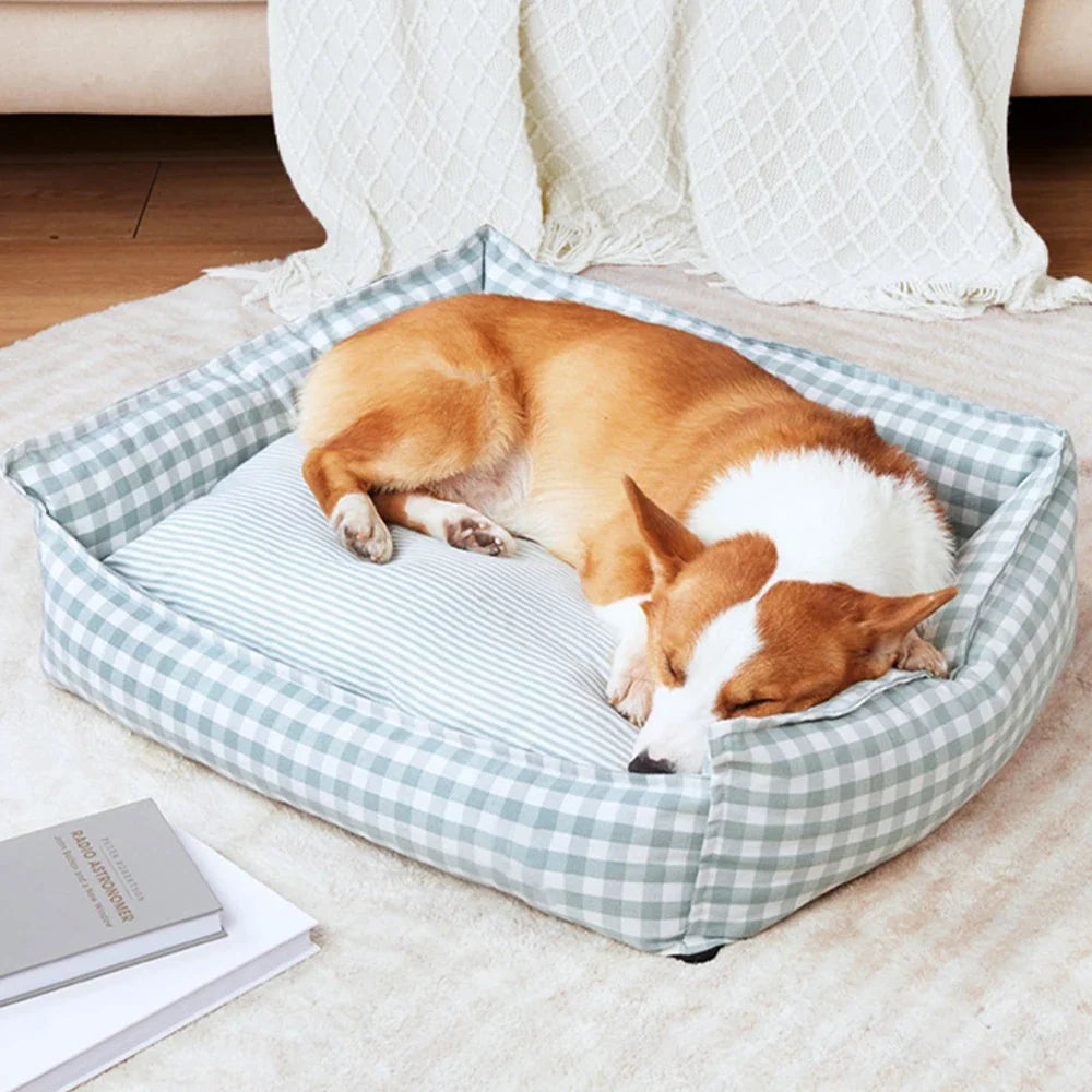 Plaid Dog Bed for Small Dogs – Cozy Sofa Cushion Bed – alternate view 3