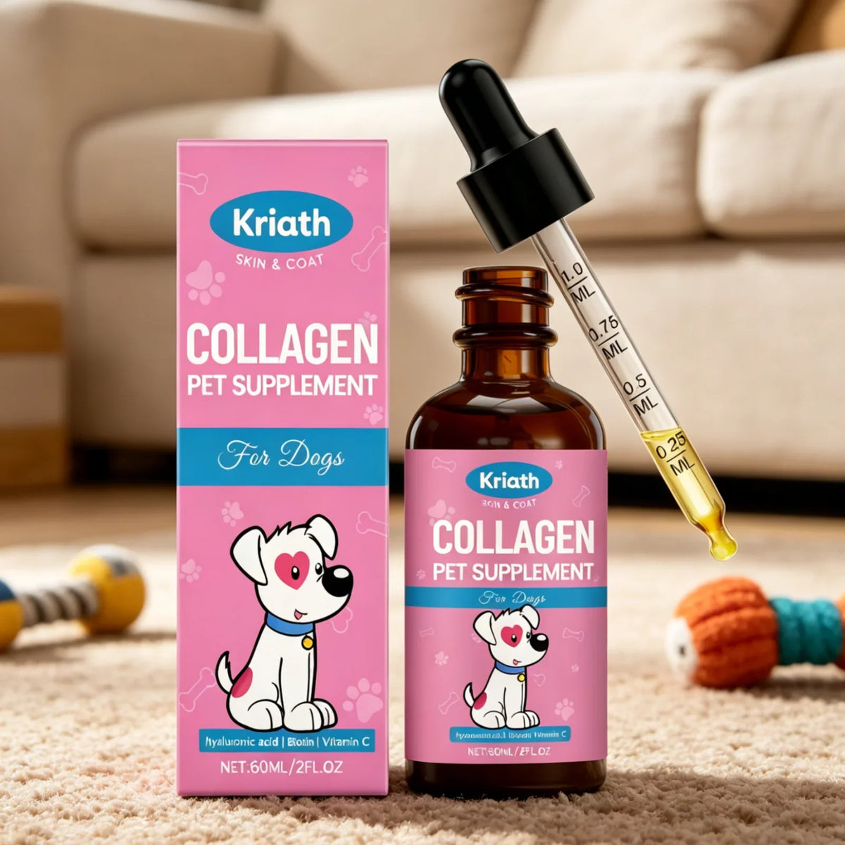 Kriath collagen supplement drops bottle for dogs 60 ml – photo 2 of 6