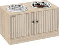 Elevated Dog Bowls with Storage Cabinet & Slow Feeder – Large Pets – front view