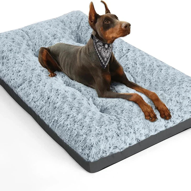Fluffy Dog Bed – Plush Sofa Pet Bed Mat – front view