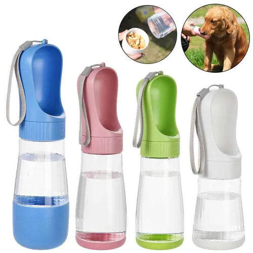 2-in-1 Travel Dog Water Bottle & Food Dispenser – 330ml / 510ml – front view