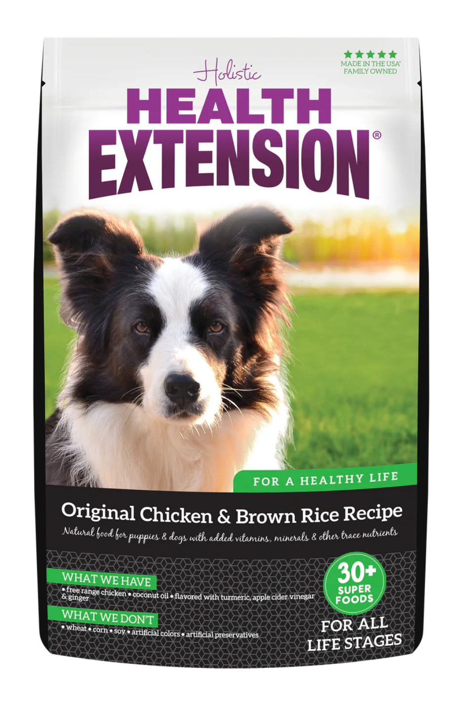 Health Extension All Life Stages Original Chicken and Brown Rice Dog Food – front view