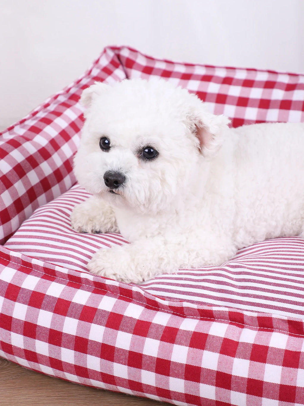 Plaid Dog Bed for Small Dogs – Cozy Sofa Cushion Bed – alternate view 14