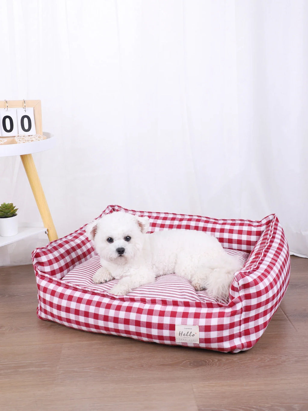 Plaid Dog Bed for Small Dogs – Cozy Sofa Cushion Bed – alternate view 10
