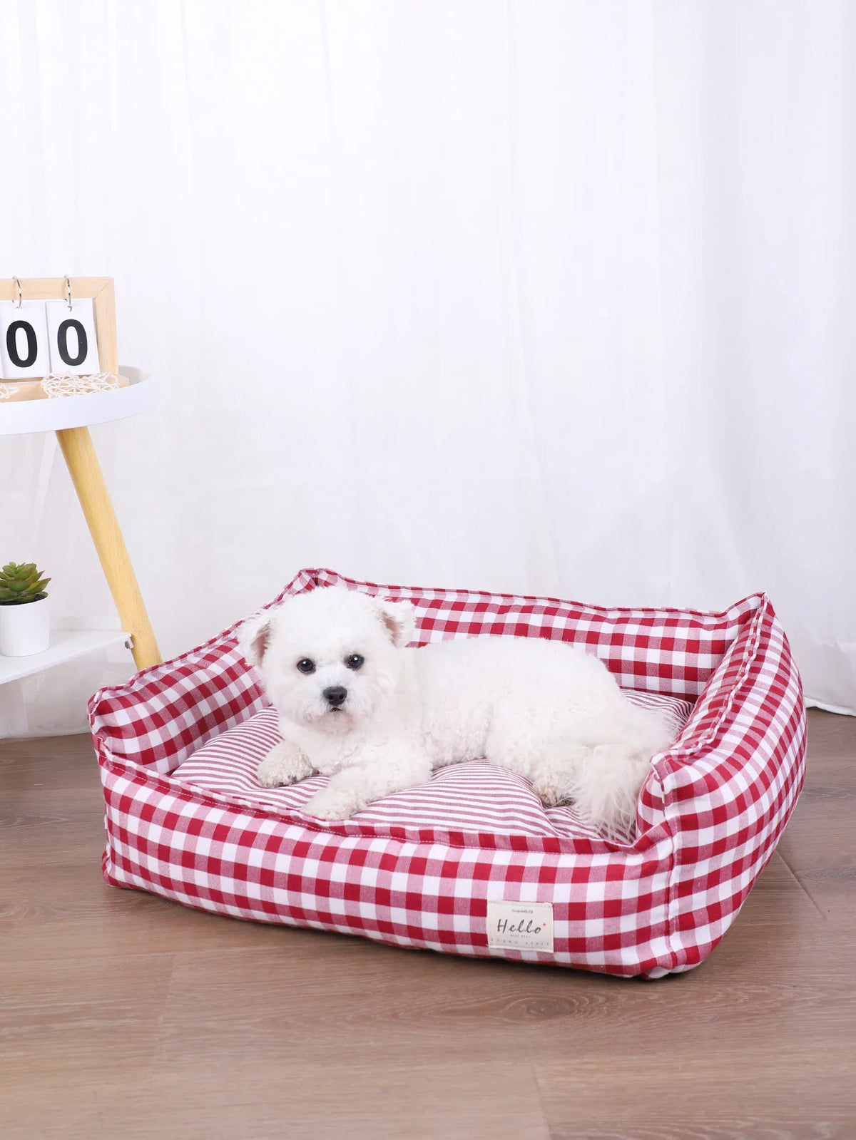 Plaid Dog Bed for Small Dogs – Cozy Sofa Cushion Bed – alternate view 10
