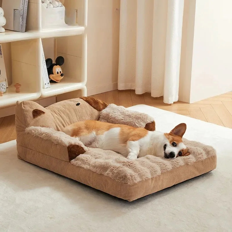 Large Fluffy Dog Sofa Bed – Cozy Cushion Pet Bed Mat – alternate view 4