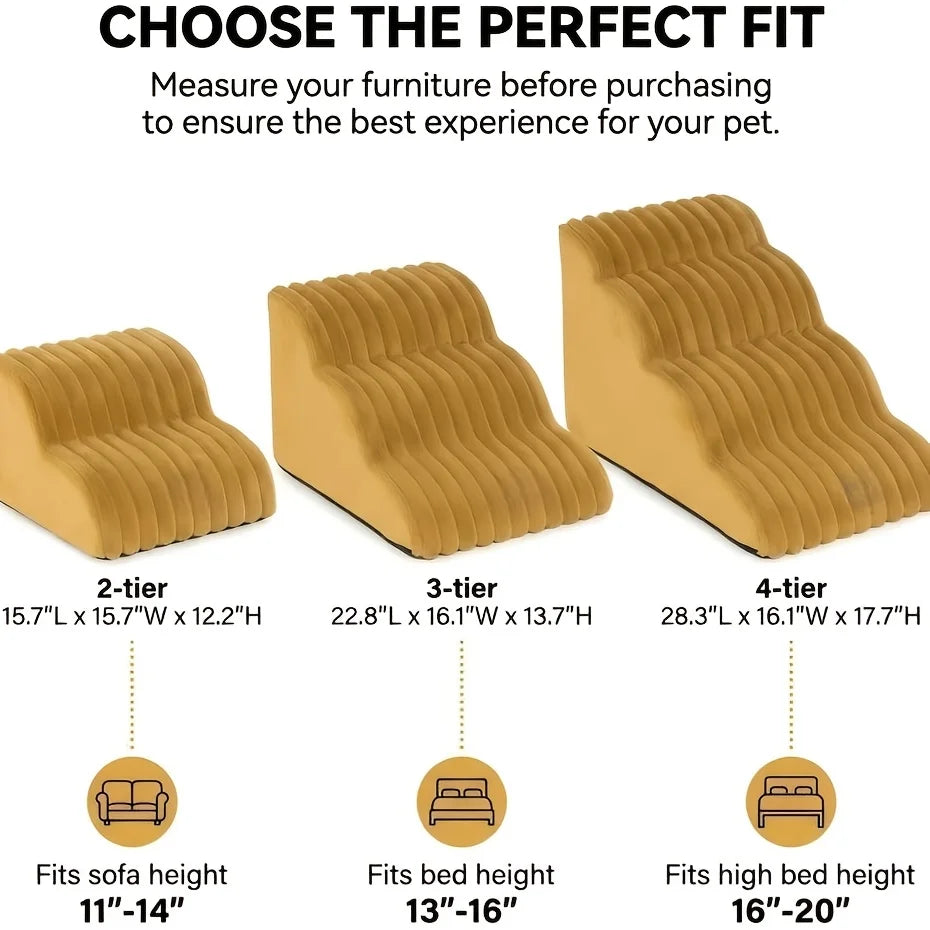 Non-Slip Pet Stairs with 35° Slope Ramp – High Resilience Sponge Steps – alternate view 23