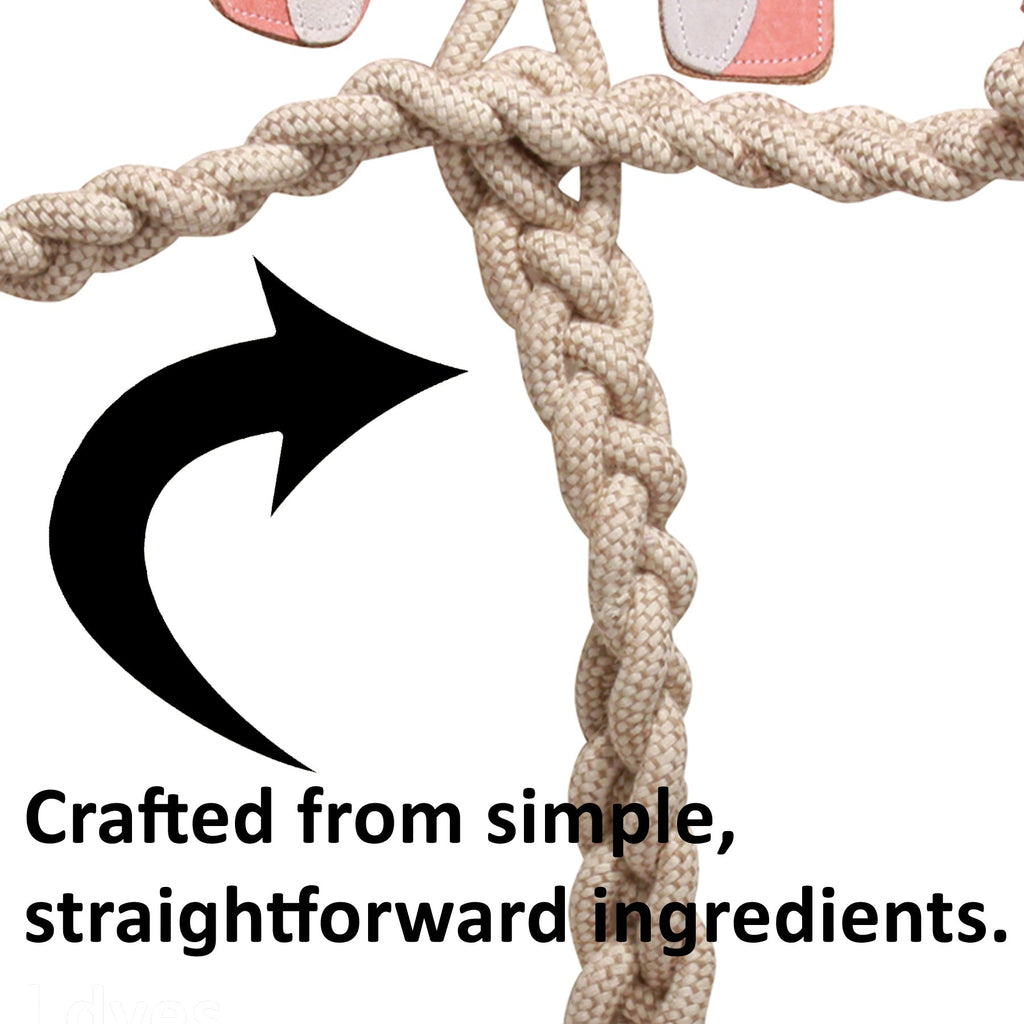Bitsy Bunny Natural Rope Knottie Dog Toy Large 9mm rope diameter, back view