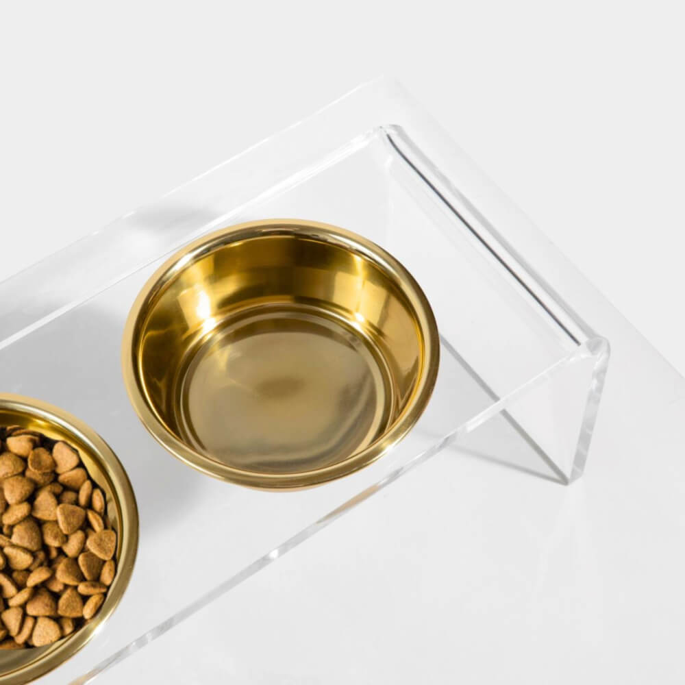 Hiddin Medium Gold Lucite Feeder – Elevated Bowls – alternate view 11