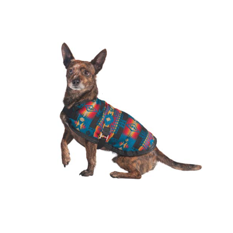 Turquoise Southwest Blanket Dog Coat Fleece Lined – photo 2 of 4