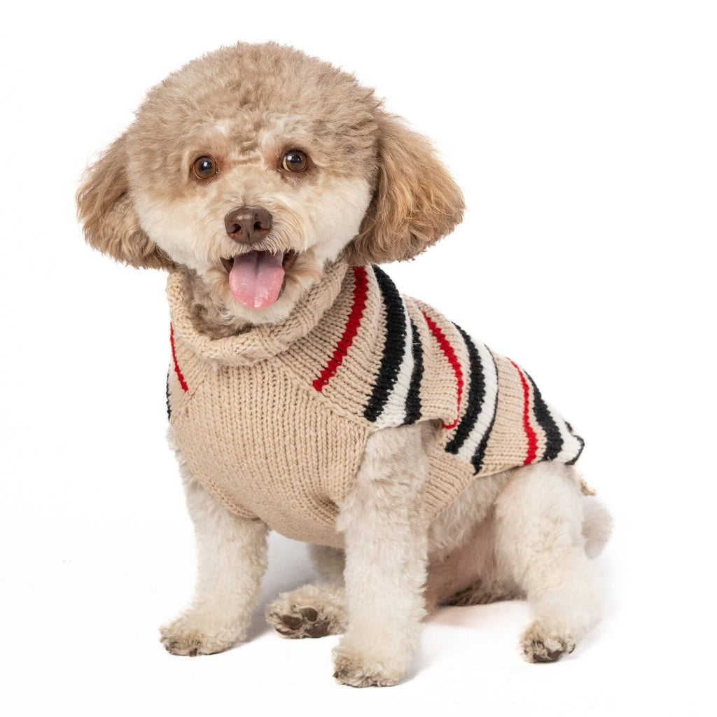 Bentley Alpaca Stripe Dog Sweater Blue and White with Leash Slit – photo 5 of 5