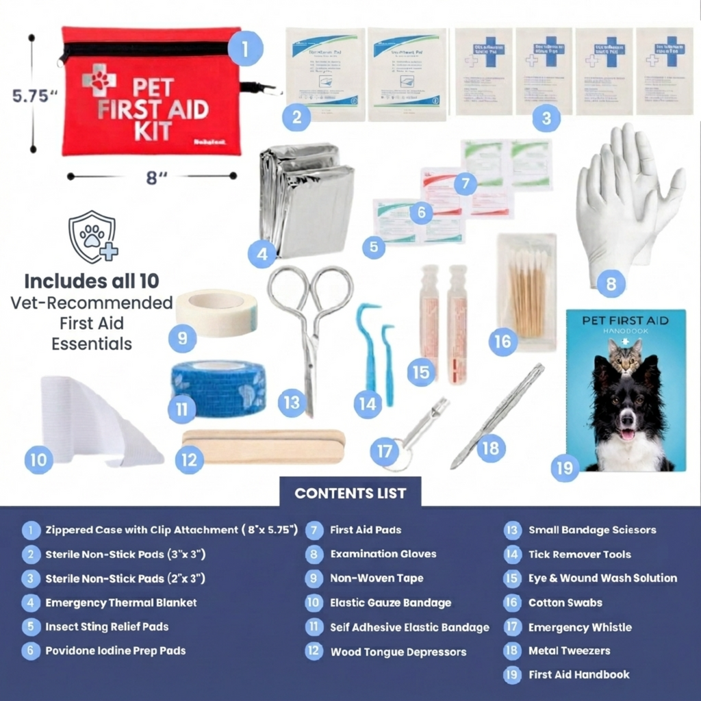 Pet First Aid Kit for Dogs & Cats with Vet-Approved Essentials – alternate view 5