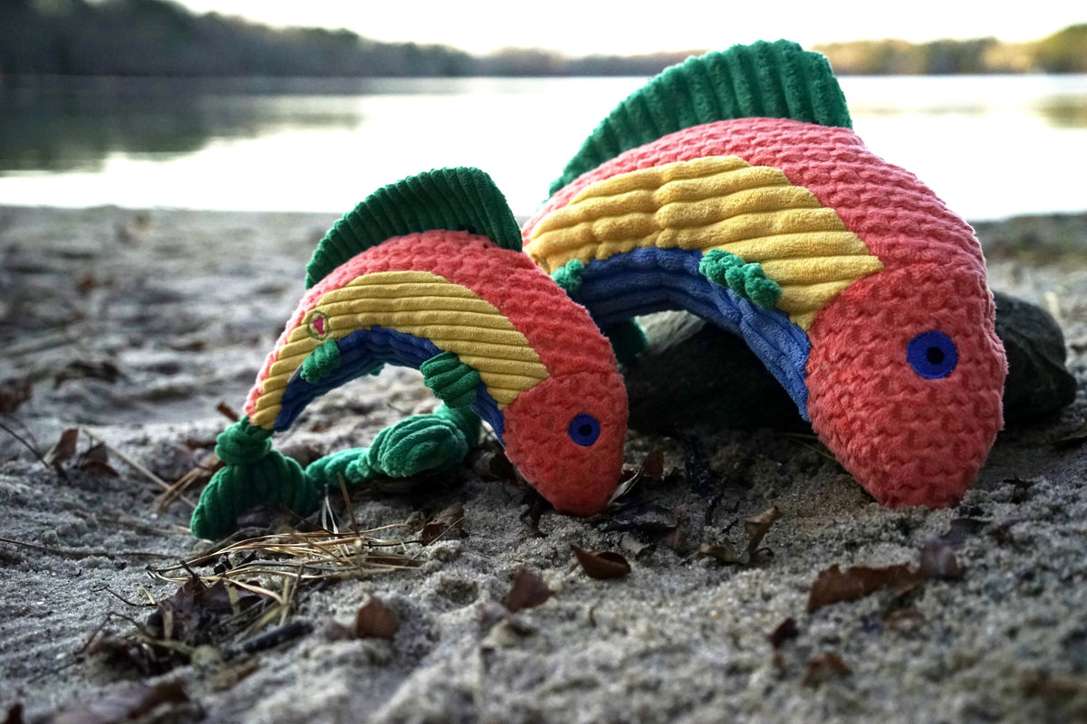 Raucous Rainbow Trout Knottie Plush Dog Toy, view 9