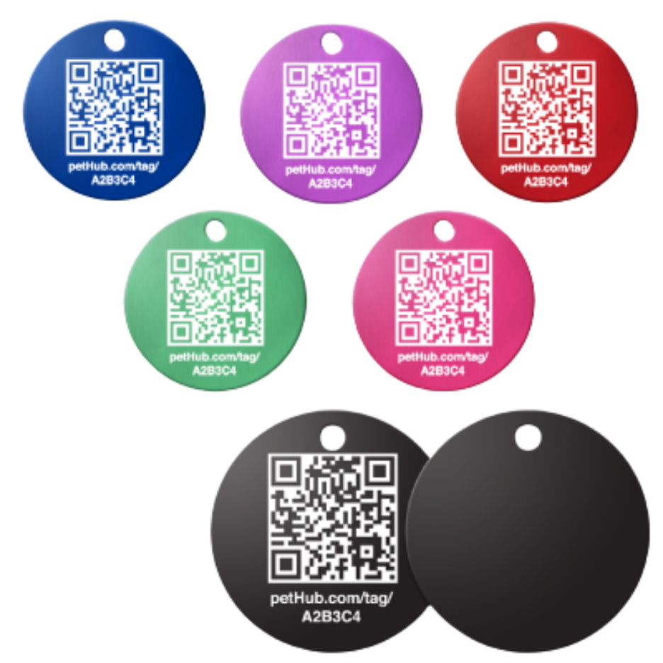 PetHub QR Pet ID Tag – Classic Aluminum – front view