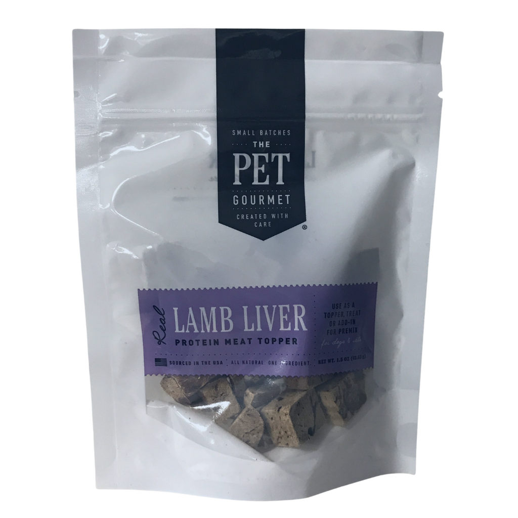 Freeze Dried Lamb Liver Dog Treats  Topper, back view