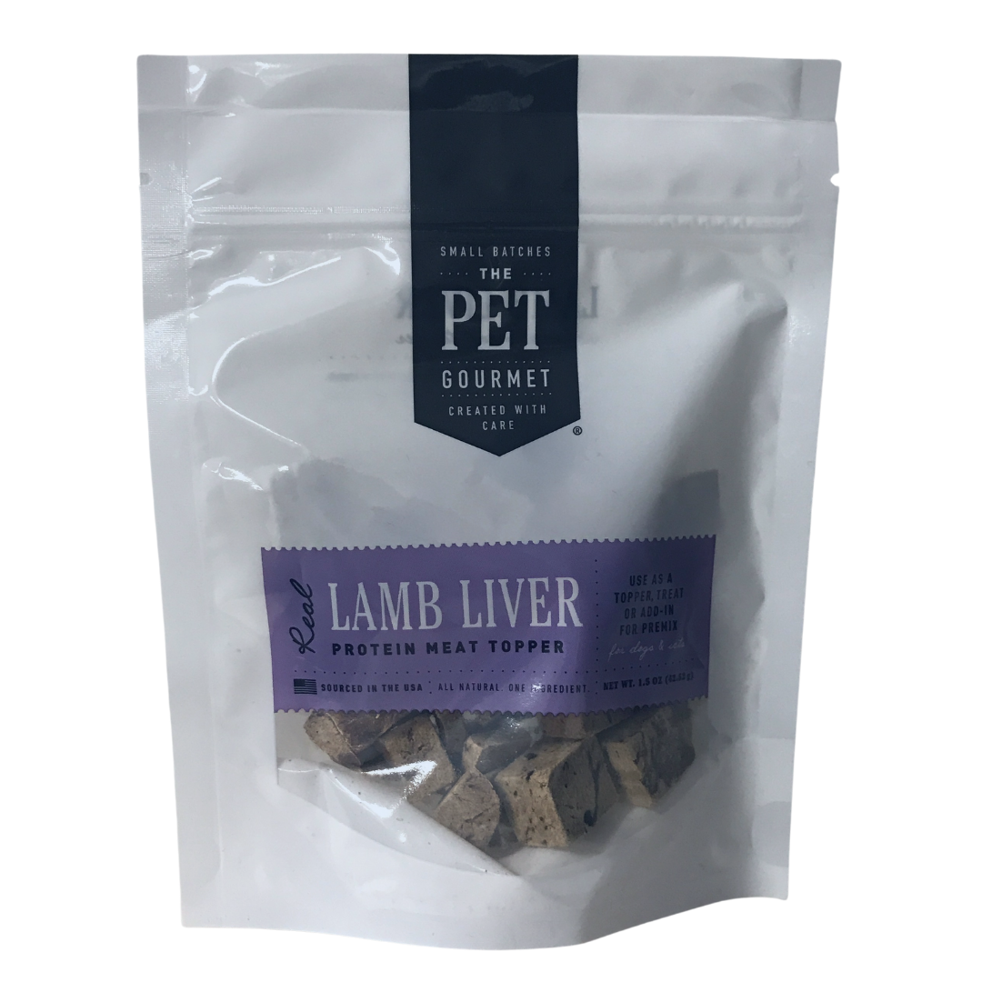 Freeze Dried Lamb Liver Dog Treats  Topper, back view