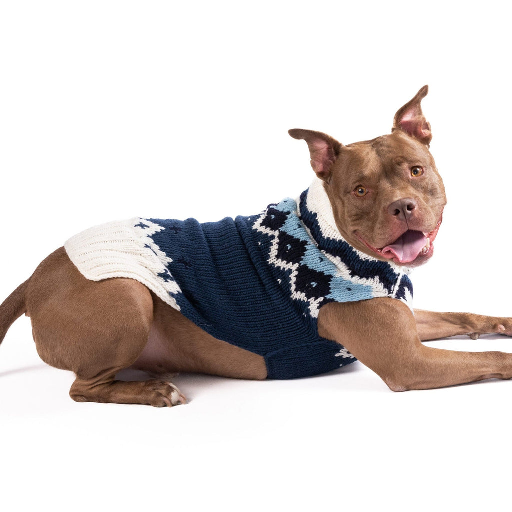 Midnight Ski Bum Dog Sweater Fair Isle with Leash Slit – photo 4 of 5