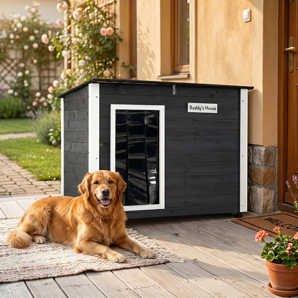 Wooden Dog House Outdoor with Openable Roof – photo 1 of 16