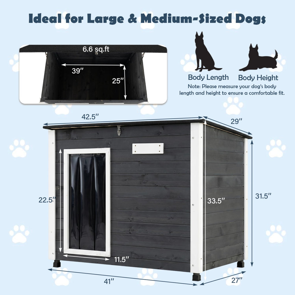 Wooden Dog House Outdoor with Openable Roof – photo 5 of 16